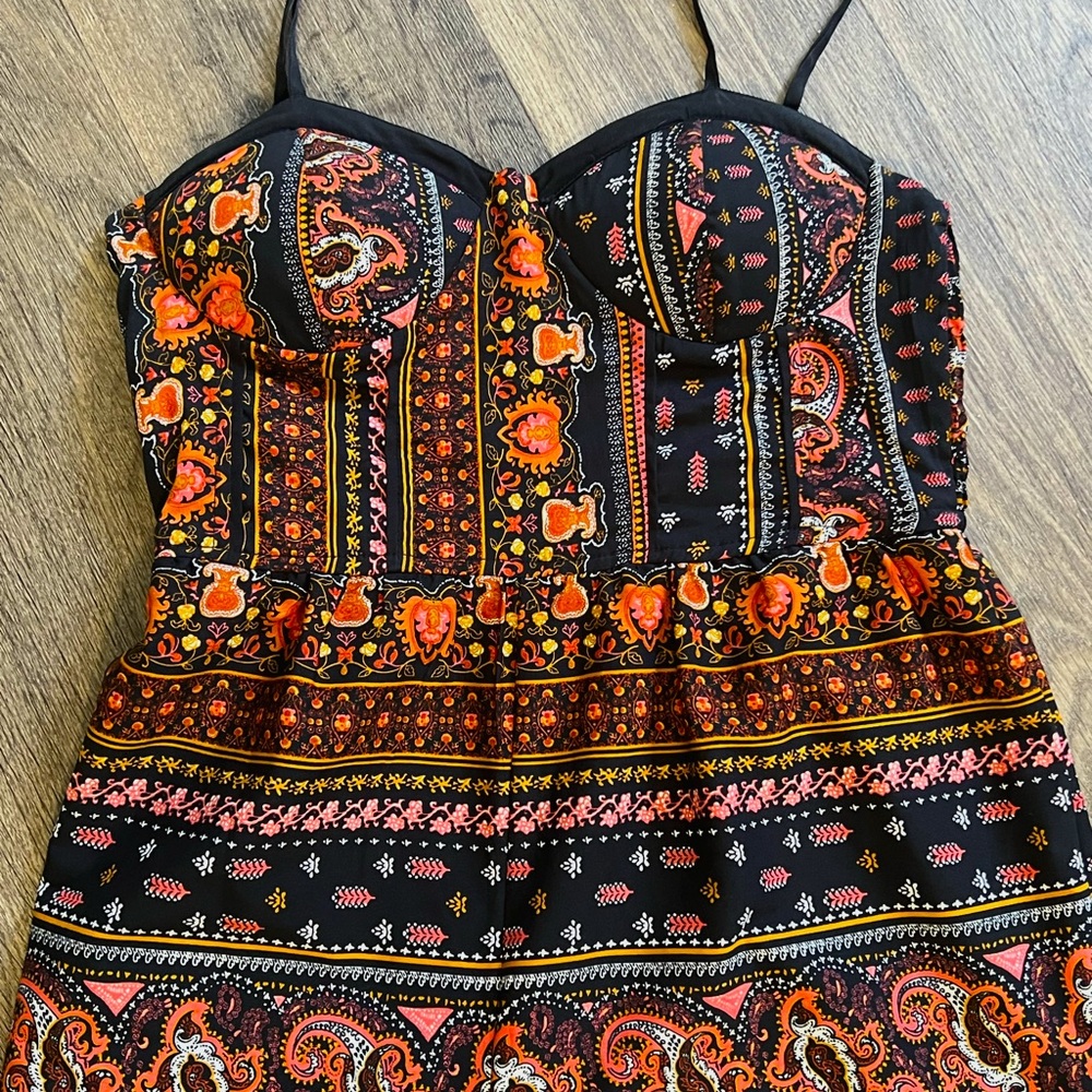 Bohemian style Spaghetti Strap Pantsuit with Built in Bra